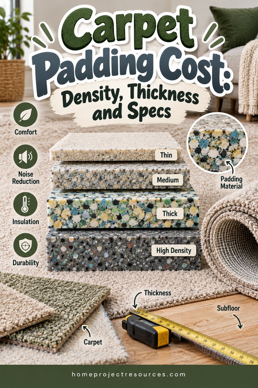 Carpet Padding Cost: What the Spec Actually Buys