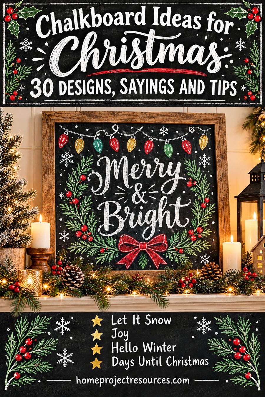 Chalkboard Ideas for Christmas: 30 Designs, Sayings and Tips