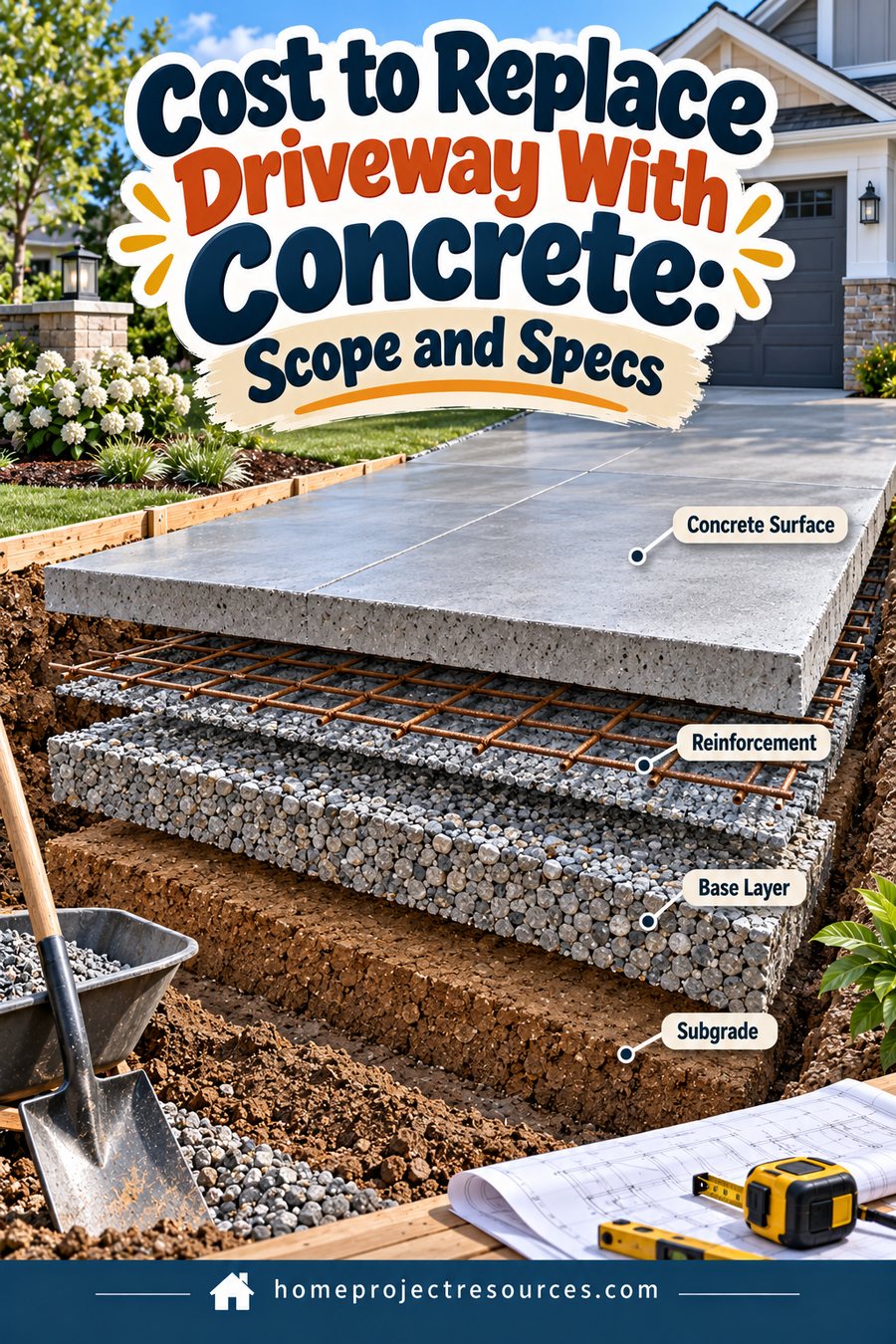 Cost to Replace Driveway With Concrete: Scope and Specs