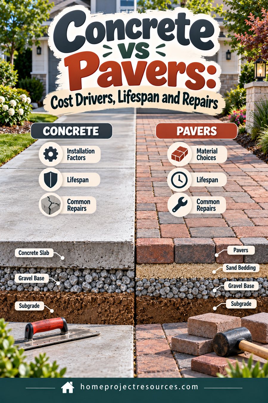 Concrete vs Pavers