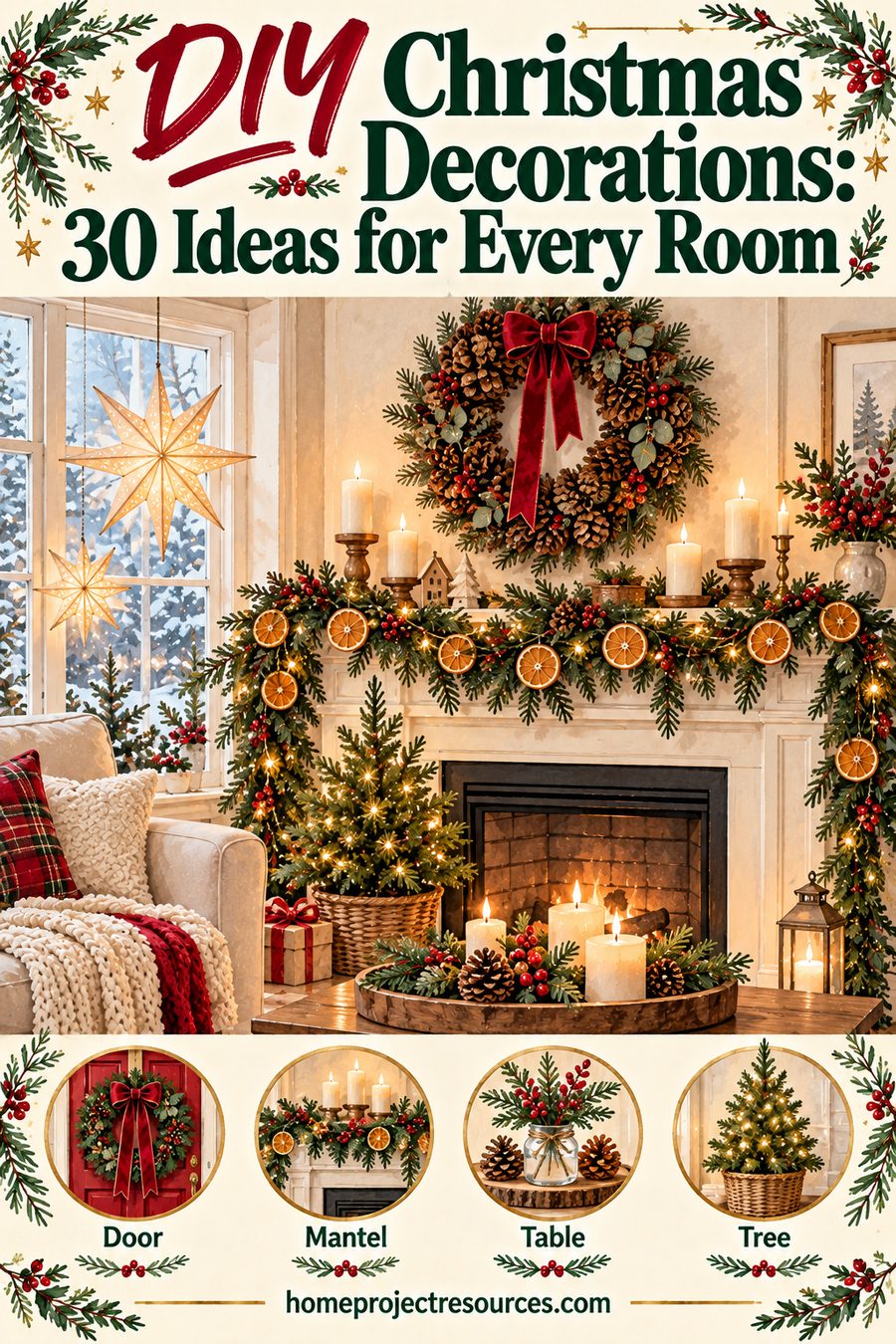 DIY Christmas Decorations: 30 Ideas for Every Room