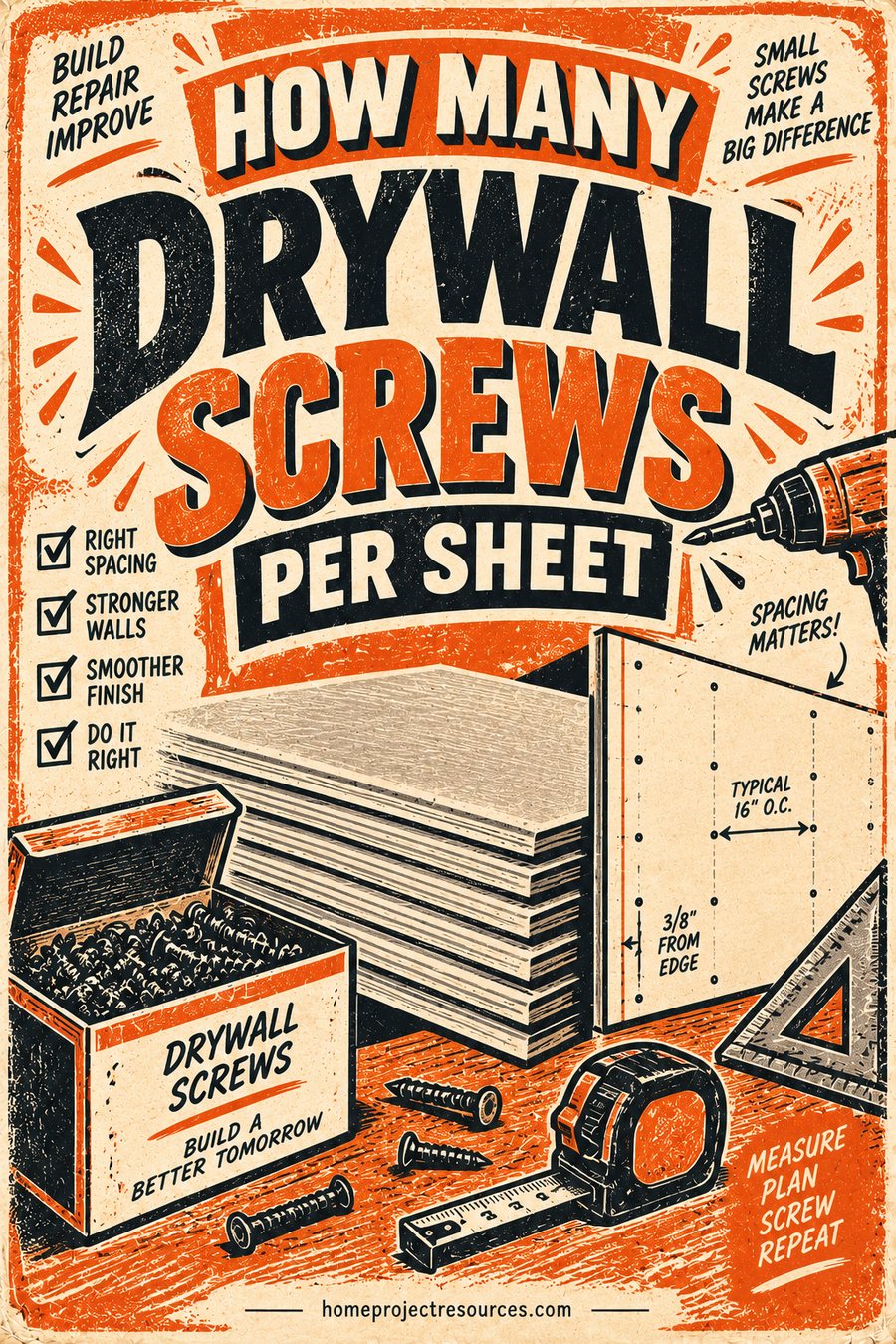 How Many Drywall Screws Per Sheet