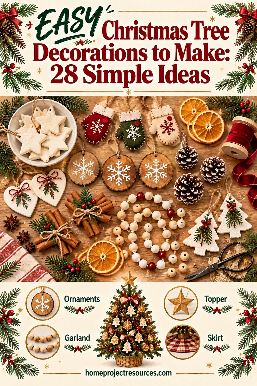 Easy Christmas Tree Decorations to Make: 28 Simple Ideas