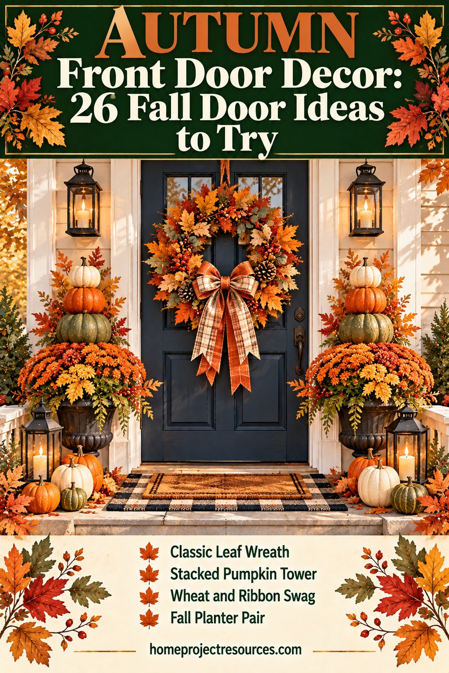 Autumn Front Door Decor: 26 Fall Door Ideas to Try