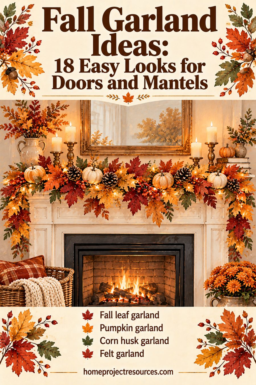 Fall Garland Ideas: 18 Easy Looks for Doors and Mantels