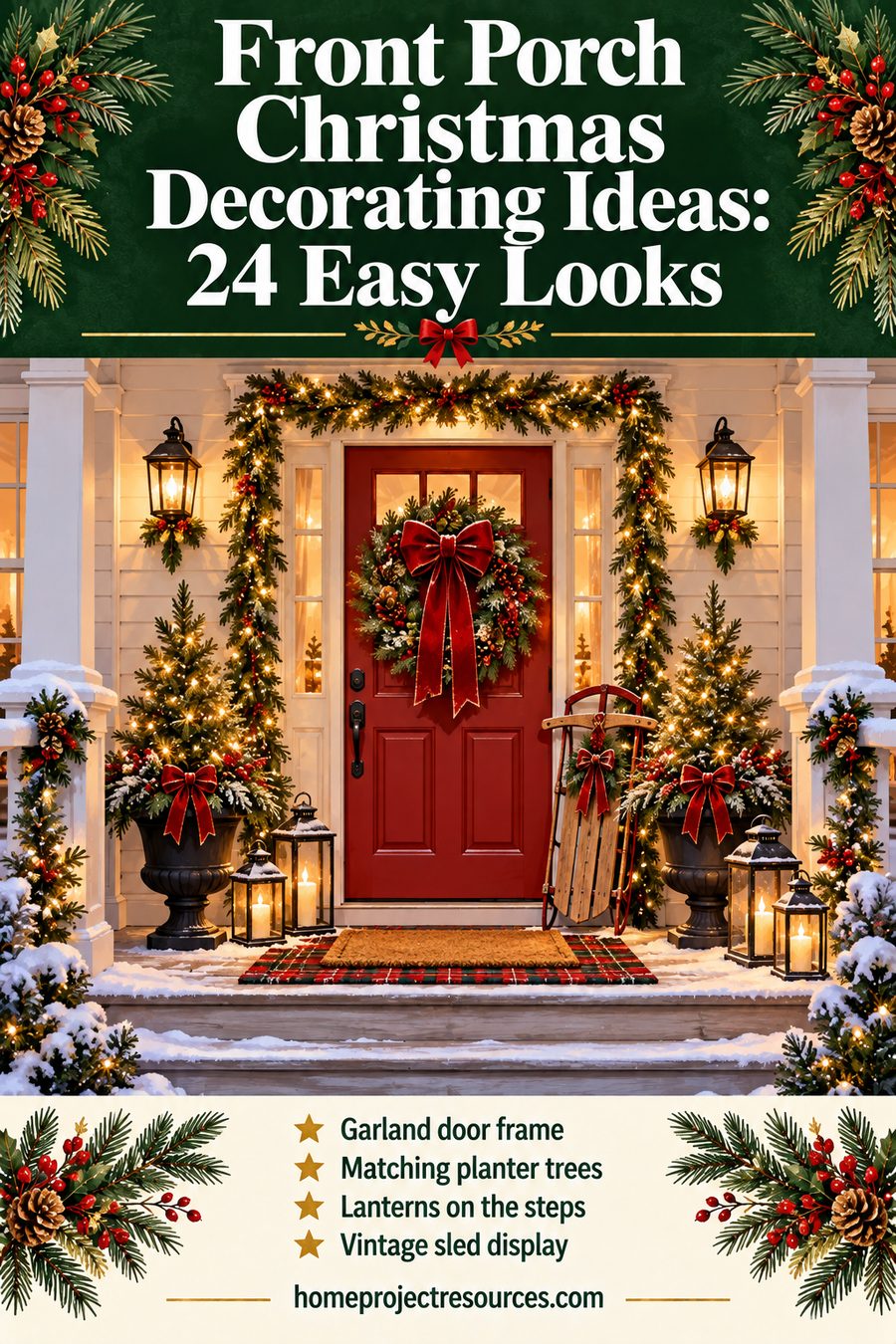 Front Porch Christmas Decorating Ideas: 24 Easy Looks