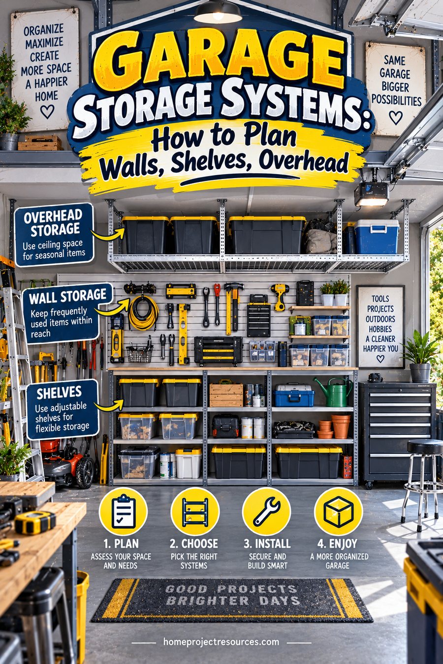 Garage Storage Systems: How to Plan Walls, Shelves, Overhead
