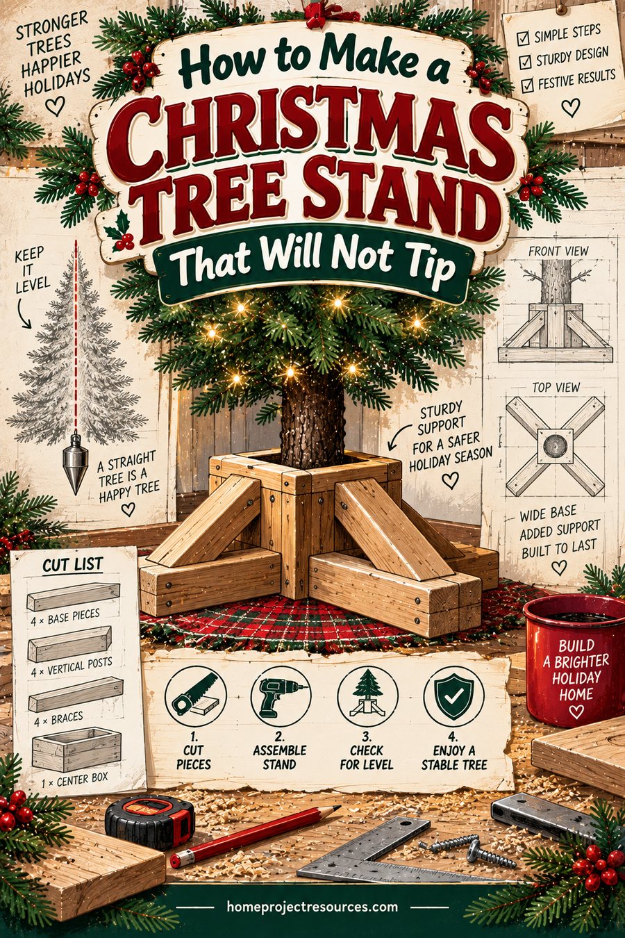 How to Make a Christmas Tree Stand That Will Not Tip