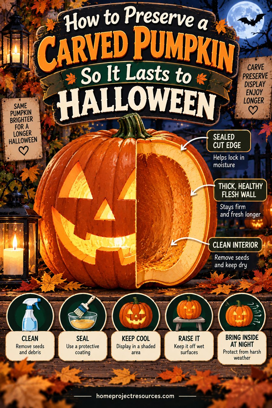 How to Preserve a Carved Pumpkin So It Lasts to Halloween