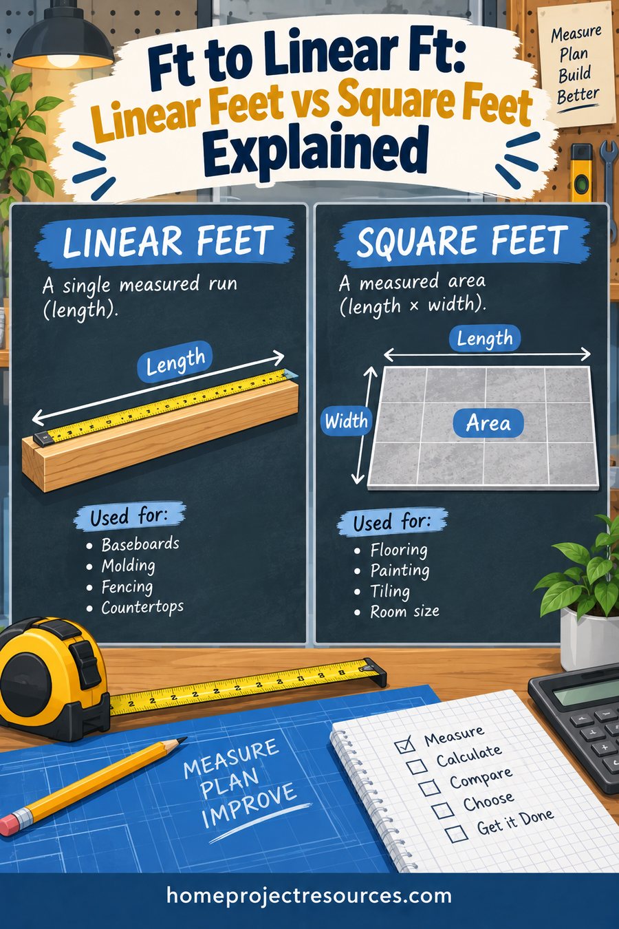 Ft to Linear Ft: Linear Feet vs Square Feet