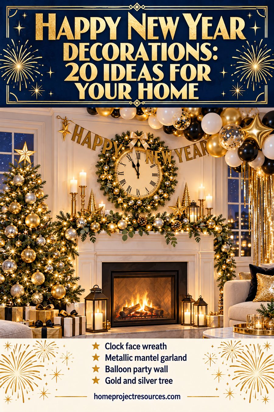 Happy New Year Decorations: 20 Ideas for Your Home