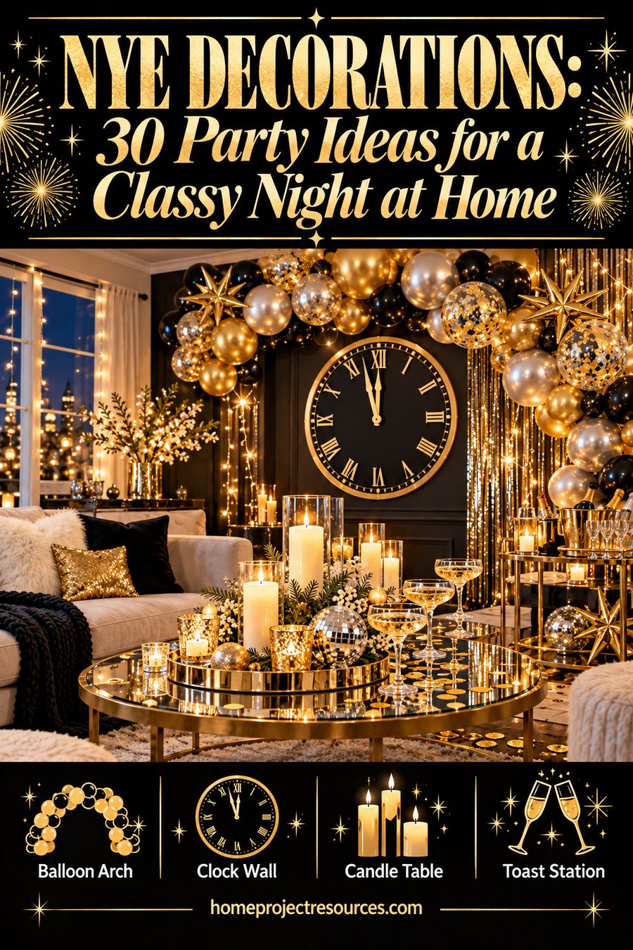 NYE Decorations: 30 Party Ideas for a Classy Night at Home