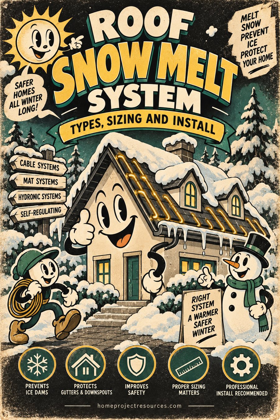 Roof Snow Melt System: Types, Sizing and Install