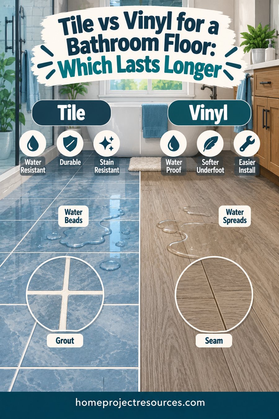 Tile vs Vinyl for a Bathroom Floor: Which Lasts Longer