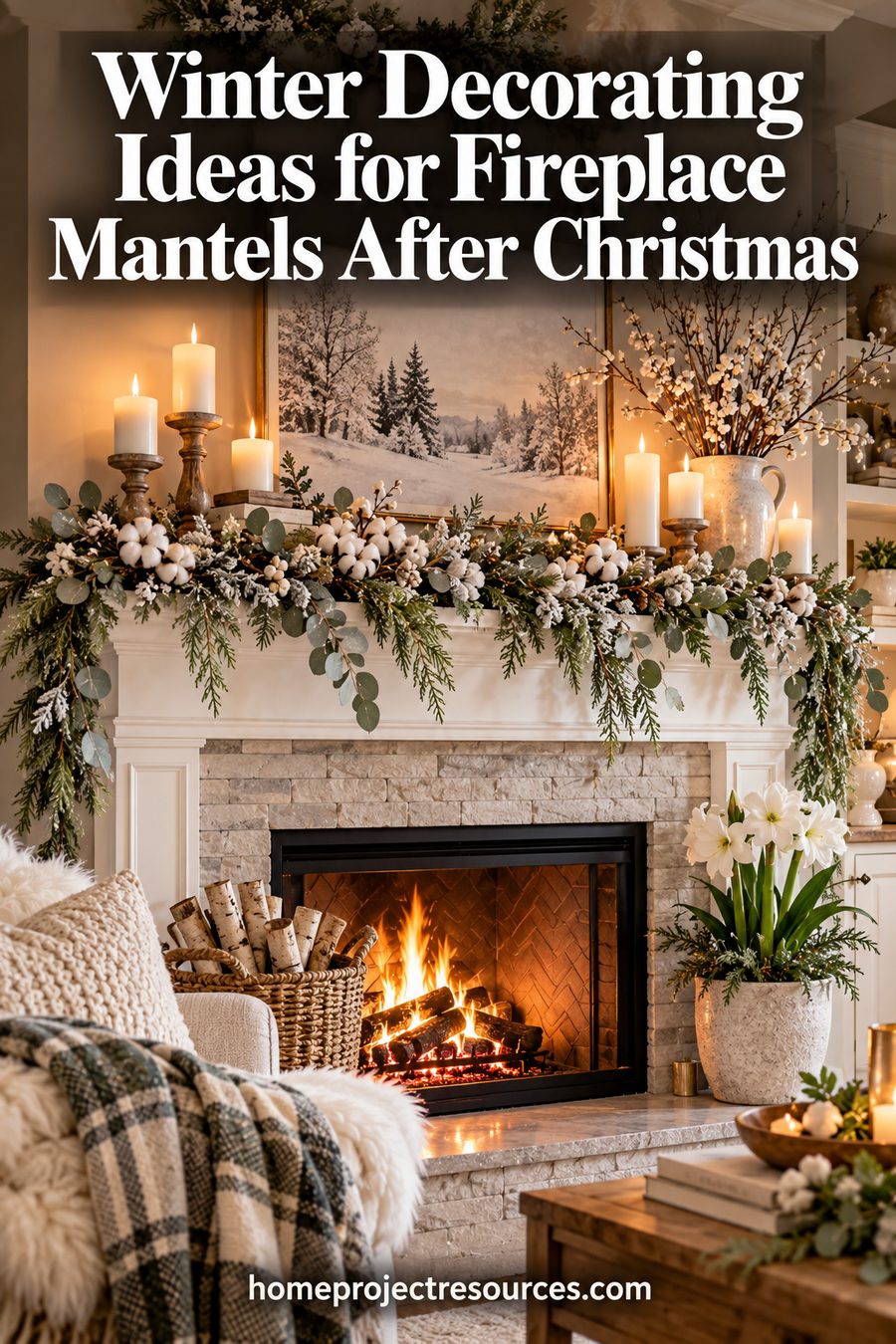 Winter Decorating Ideas for Fireplace Mantels After Christmas